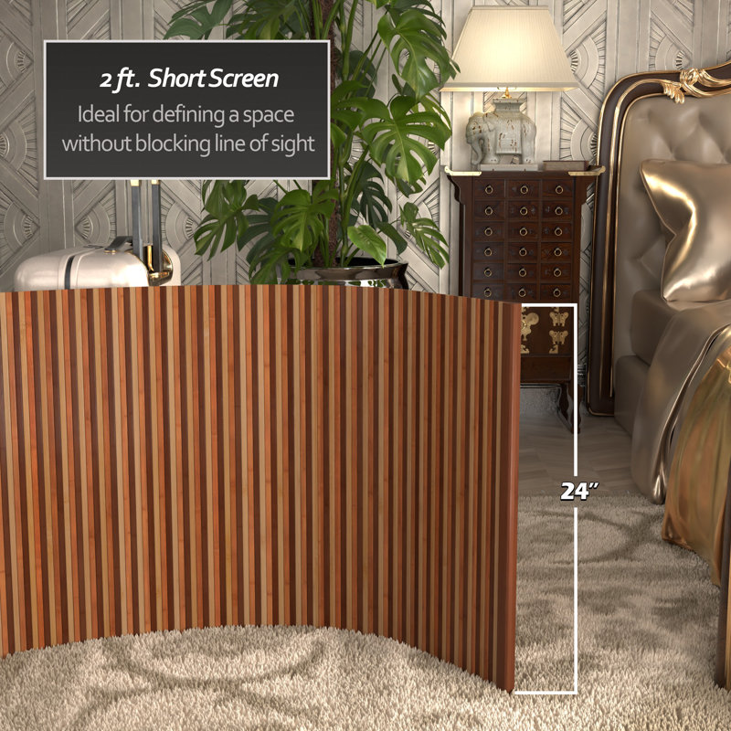 Siena Rolling Bamboo Room Divider, Triple Espresso, 2 ft. Short