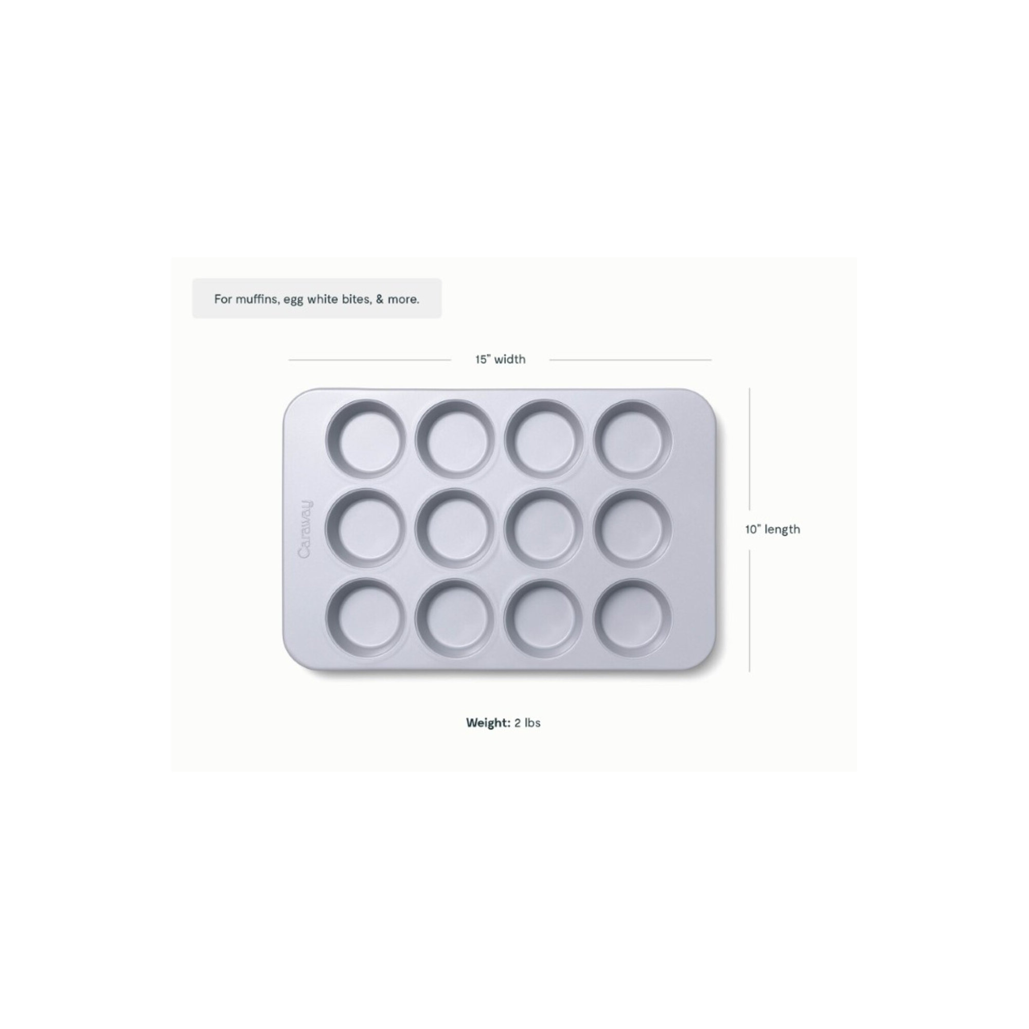 Caraway 12 Cup Nonstick Ceramic Muffin Pan, Cream, Cream