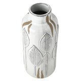 Embossed Leaves Ceramic Table Vase