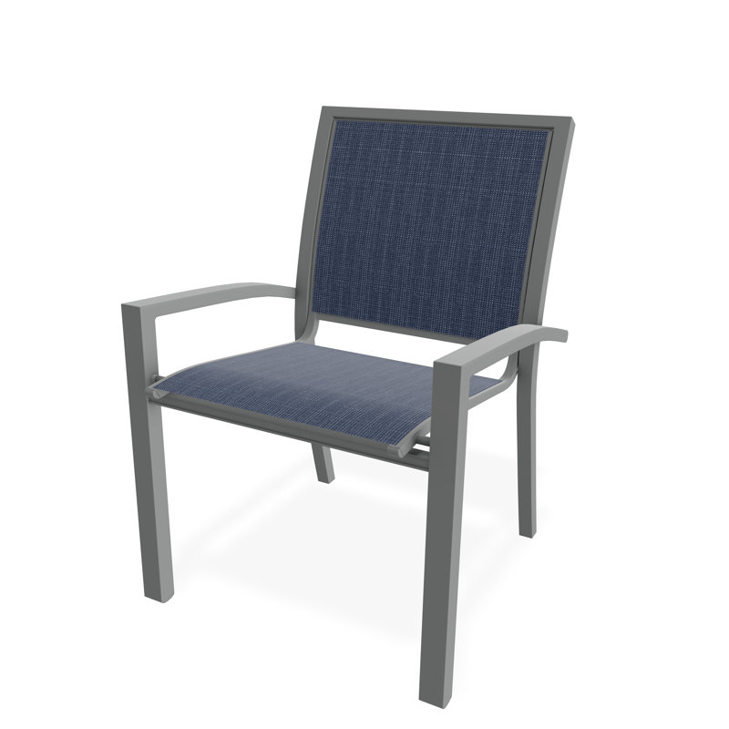 Chaise de café empilable Kendall, Graphite, Mavi