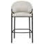 Ensemble de 2 tabourets de bar beige et noir brillant