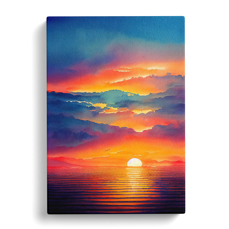 Distinguished Ocean Sunset - Wrapped Canvas, 76cm H x 50cm W