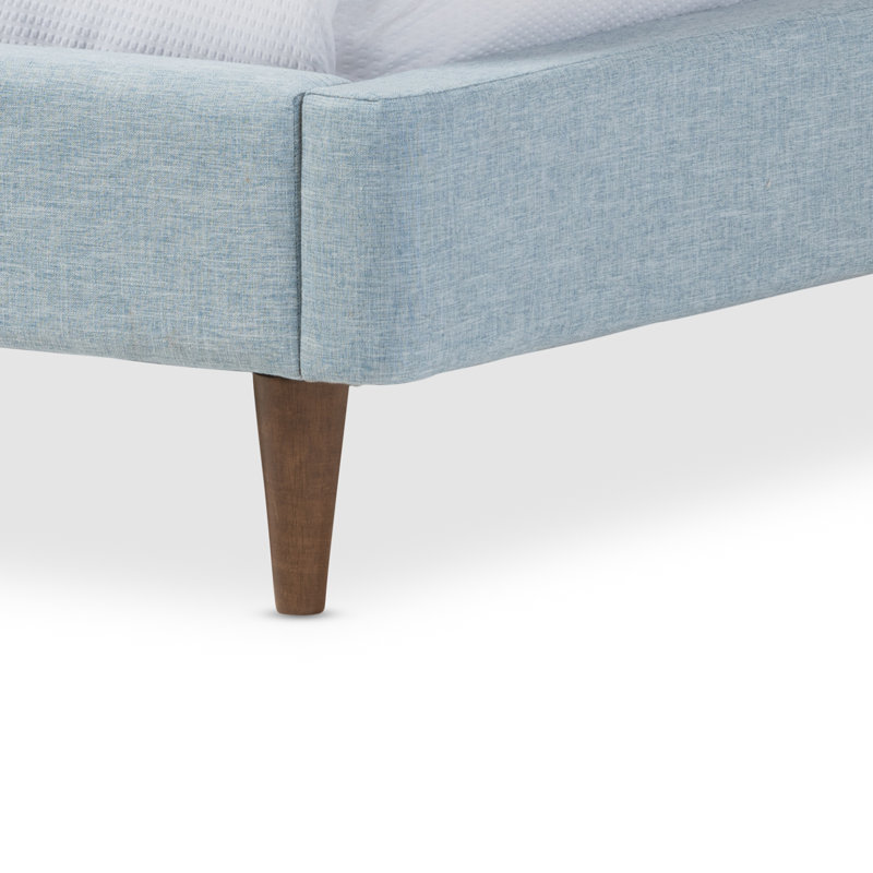 Belony Upholstered Platform Bed, Light Blue, Queen