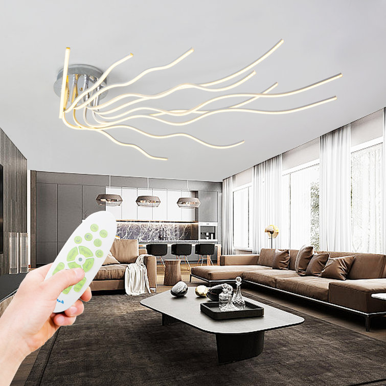 Kiotti Plastic LED Flush Mount LED Modern Ceiling Light Ceiling Lights Dimmable with Remote Control