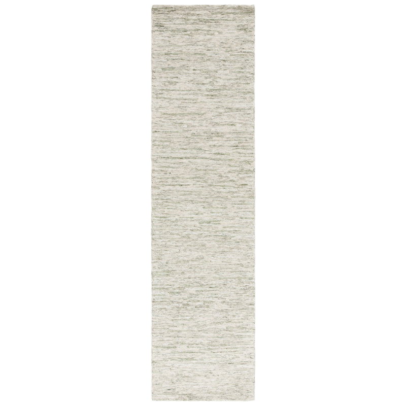 Tapis en coton touffeté à la main Vasyl, Tapis de couloir 2 pi 3 po x 9 pi