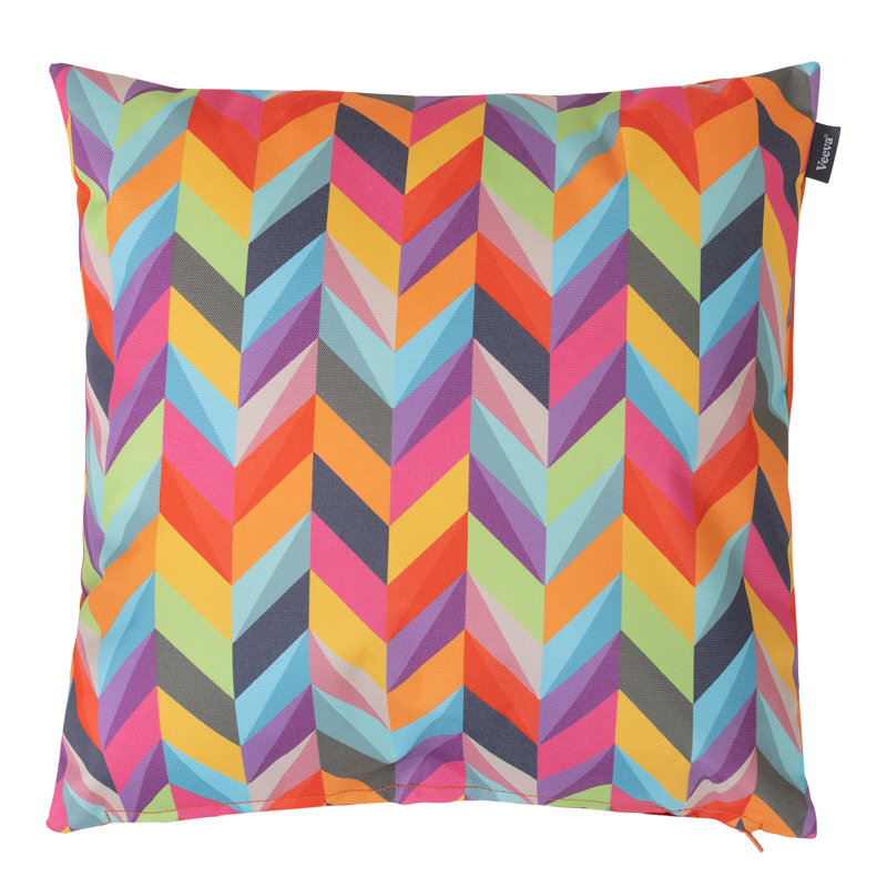 Herringbone Print Indoor-Outdoor Cushion, Multicolour