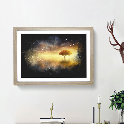 Flying Birds over a Lone Tree - Picture Frame Graphic Art Print