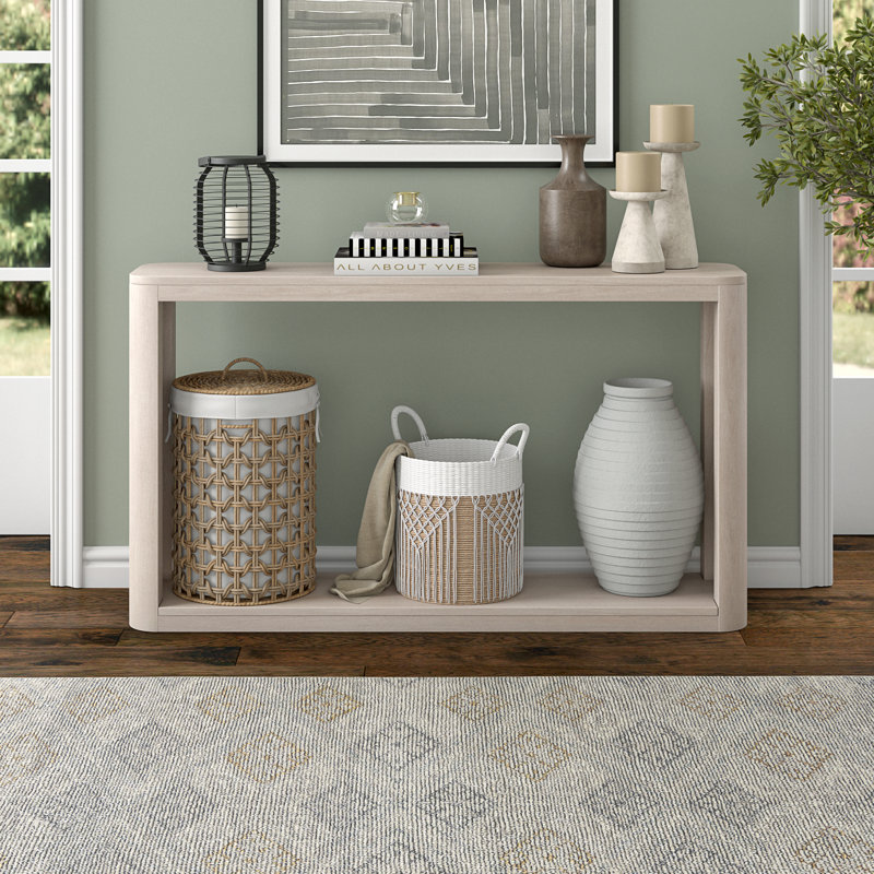 Kellan 52" Wide Rectangular Console Table, Alder White