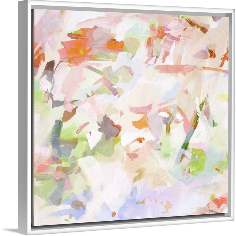 Expression of Spring SQ - Reproduction d'art sur toile, H 14 po x l 14 po x P 1,75 po, Cadre flottant blanc