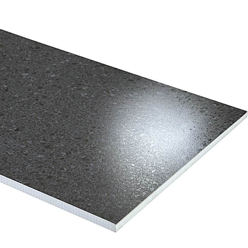 Birthplace 12" x 24" Porcelain Terrazzo Look Wall & Floor Tile, Pewter
