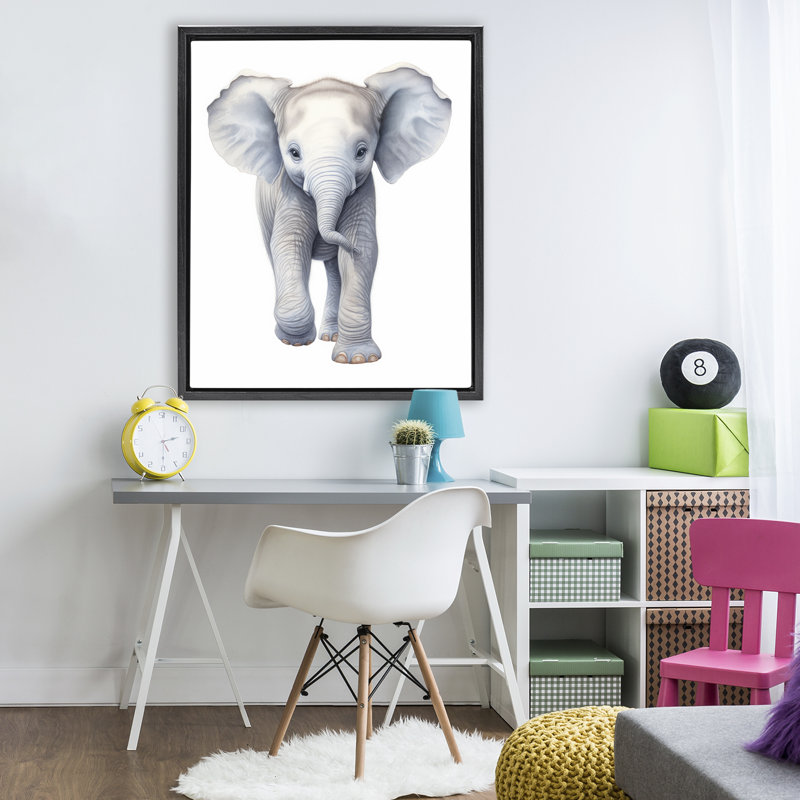 Cadre flottant Big Budding Pachyderm, design par Ray Powers, Cadre flottant noir de jais, H 31 po x l 25 po