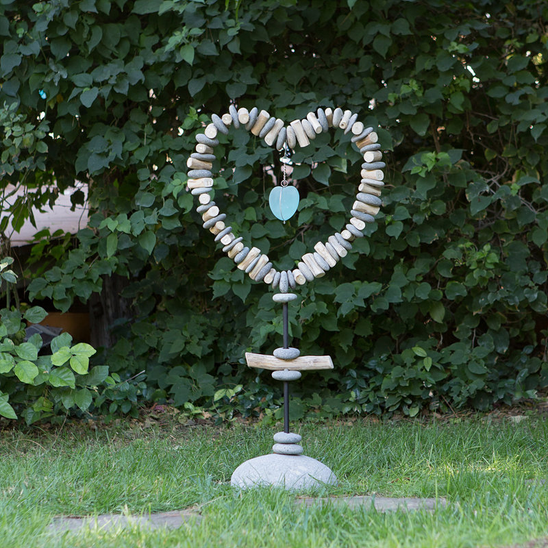Heart Heart Cœur en verre - moyen, H 36 po x l 10 po x P 18 po