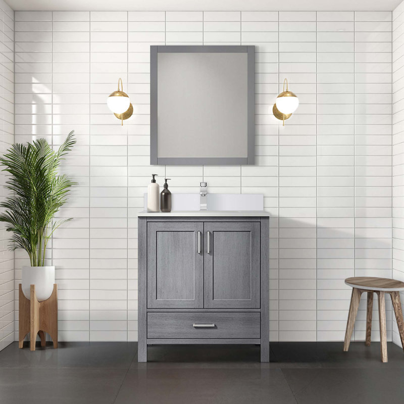 Ensemble de meuble-lavabo moderne avec robinet et miroir