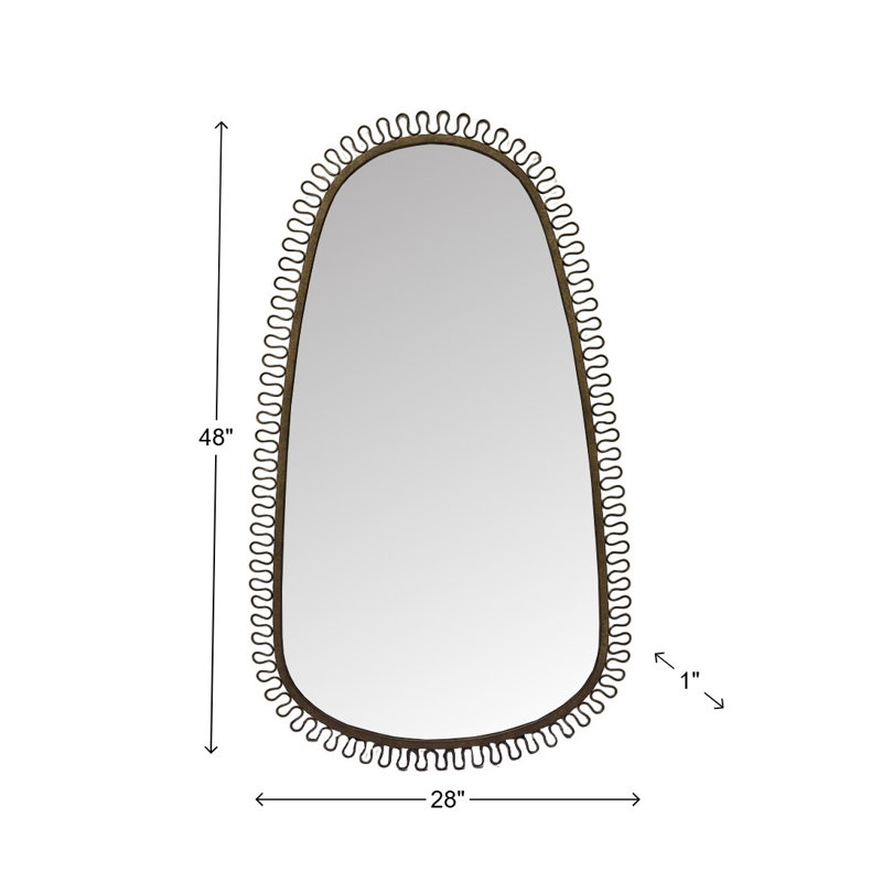 Squiggle Oval Mirror Bronze