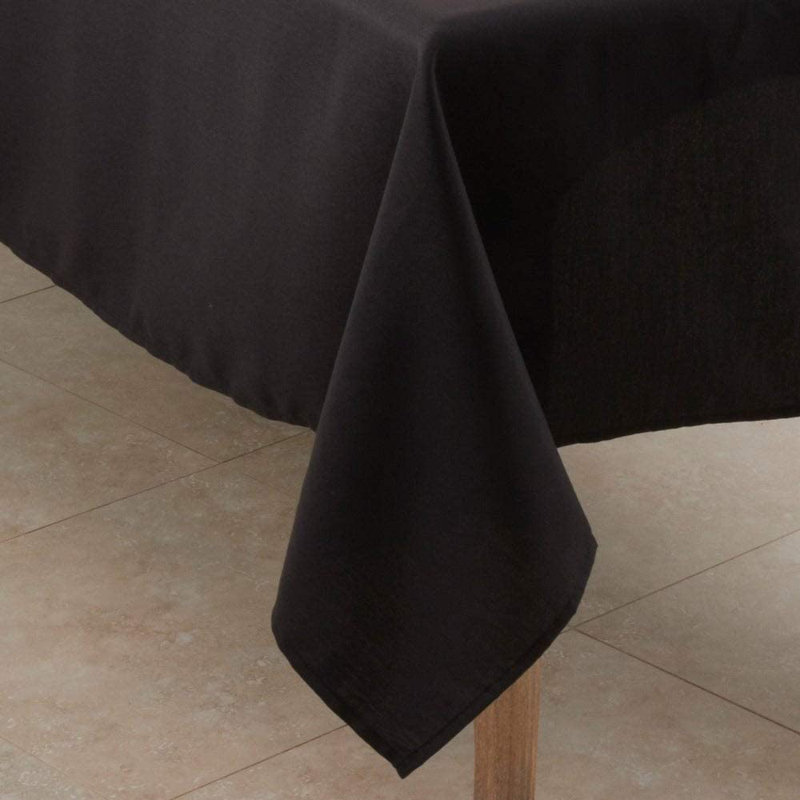 Daisylynn Rectangular Polyester Tablecloth, 104" L x 65" W, Black