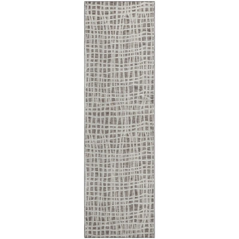 Premium Machine Washable Prisco Taupe Rug, Runner 2'3" x 7'6"