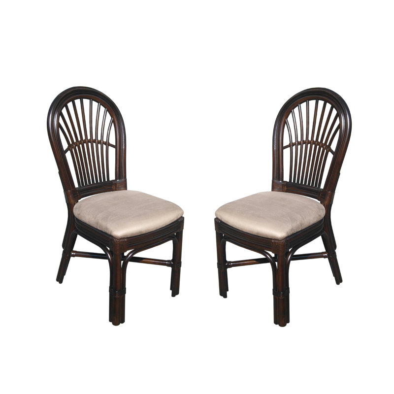 Chaise de salle à manger rembourrée en rotin Alim, 2