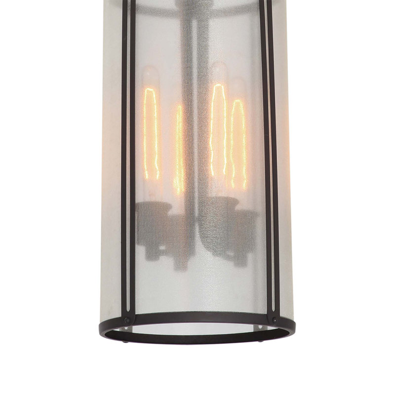 Concerto 4-Light Indoor Antique Bronze Mini Pendant with White Semi-Transparent Polymer Cylinder Shade