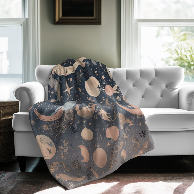 Cosmic Constellation Dreams - 1 Pièce Sherpa Premium - Reproduction d'art luxueuse, Grand lit