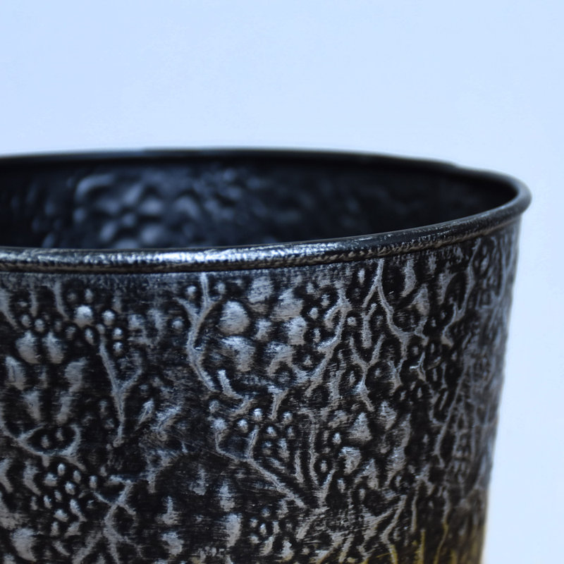 Handmade Metal Pot Planter, Dusty Light Silver
