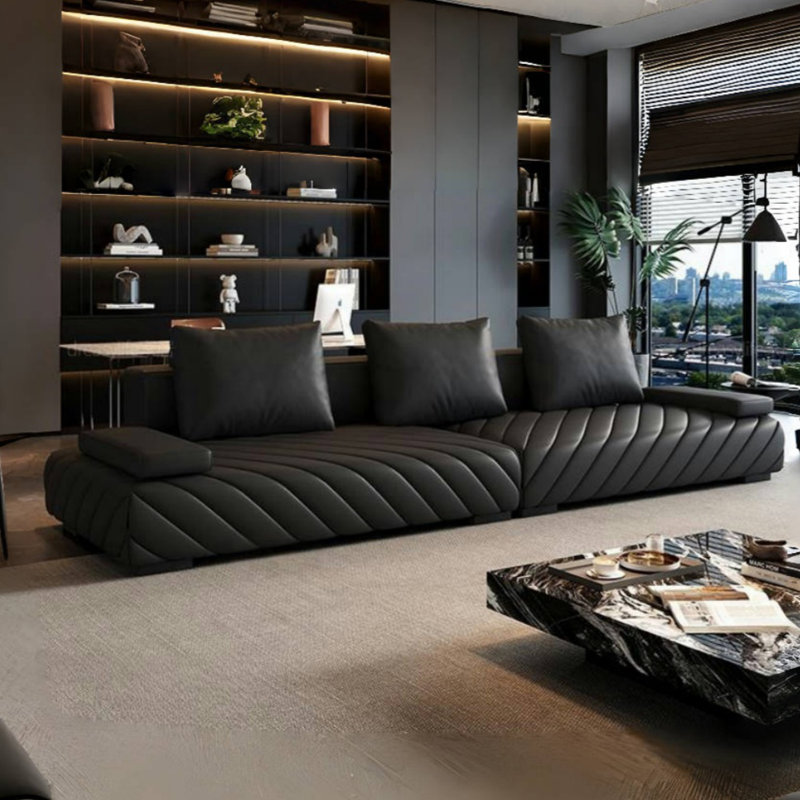 Canapé droit Luxe-Light, Noir