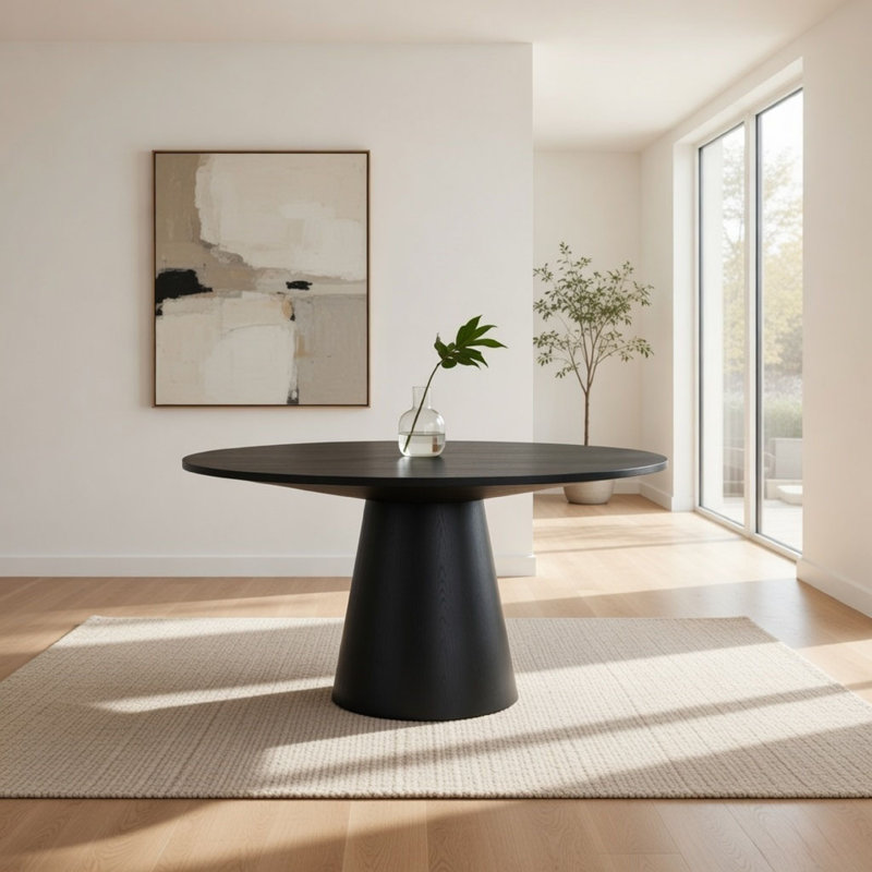 Gytle Round Dining Table in Black