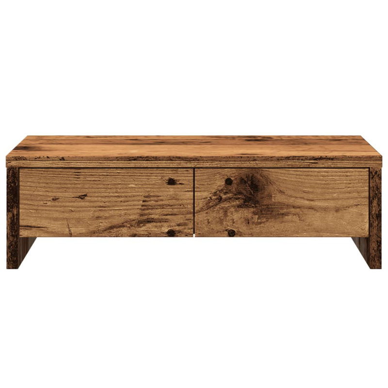 Barra Manufactured Wood Monitor Stand, Old Wood, 15cm H x 50cm W x 27cm D