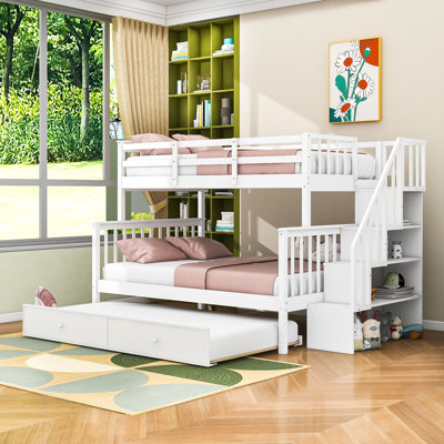 Hade Kids Twin Over Full Bunk Bed with Trundle