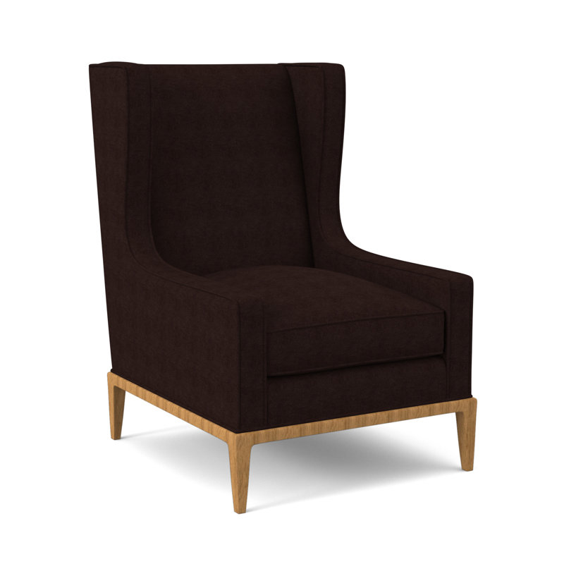 Fauteuil à oreilles 28 po Claxton, ambre, Acajou Margaret