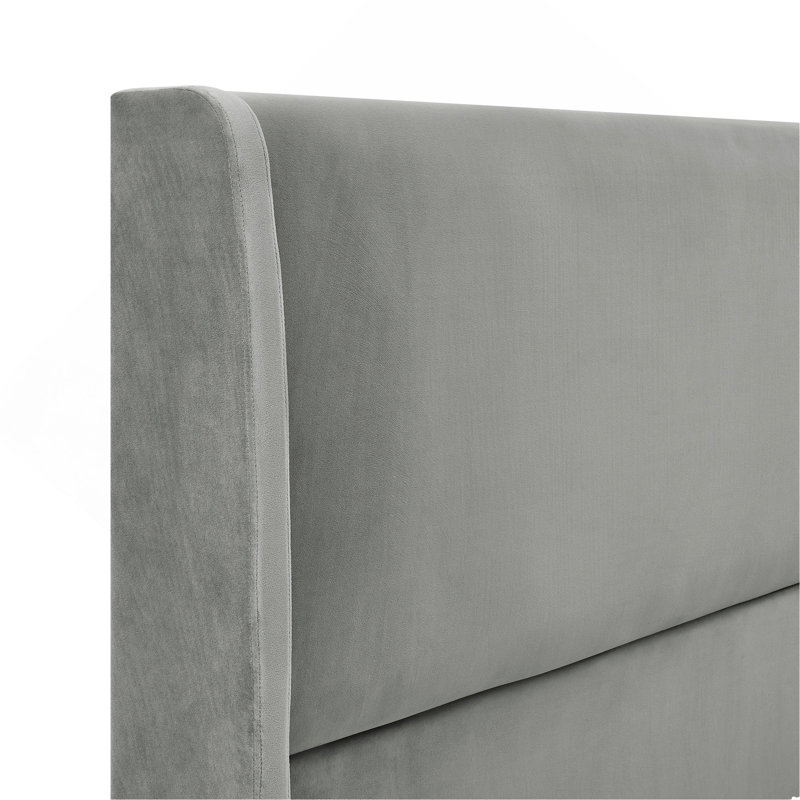 Rozitta Upholstered Wingback Bed, King, Gray Velvet