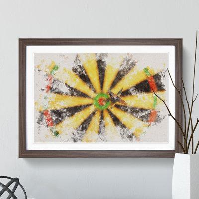 Bulls Eye Dartboard Watercolour - Picture Frame Graphic Art