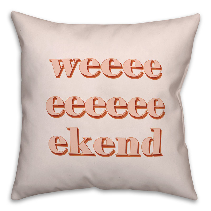 Weekend Square Pillow Cover & Insert, 18" x 18"