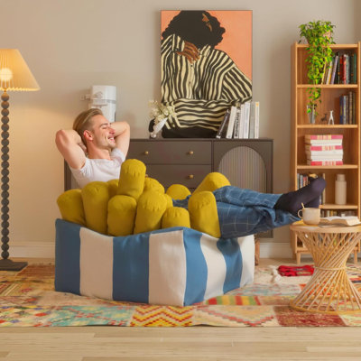 Large Bean Bag Chairs, Oversized Bean Bag Couch, Fries Shaped Lazy Floor Sofa Chair for Reading & Relaxing Compression