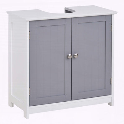 Under Sink Bathroom Storage Cabinet with U-Shape Cut-Out
