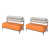 Similicuir beige / orange