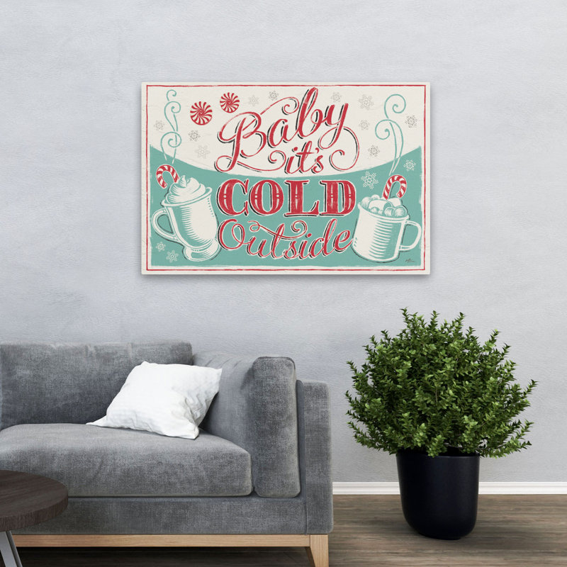 Merry Little Christmas I - Candy Canes Christmas Cold Cups Art, H 36 po x l 48 po