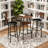 Rustic Patio Bar Sets With Storage, Metal & Mdf, For Small Spaces