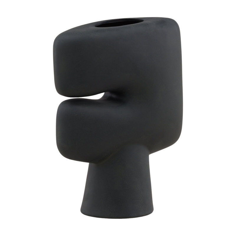 Niamh 17" Tall Terracotta Vase, Black