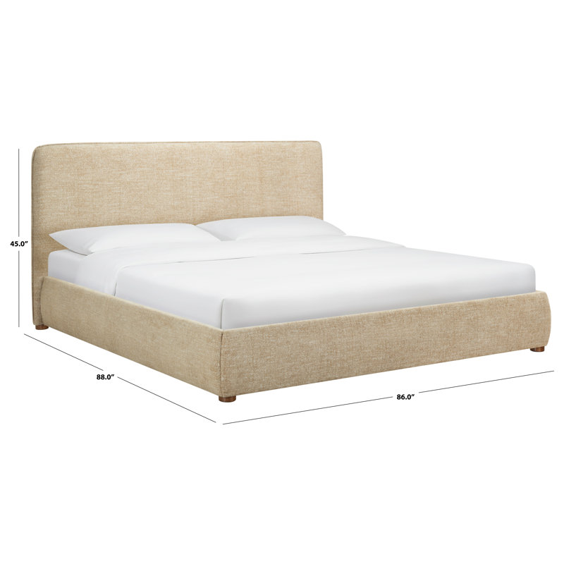 Callahan Upholstered Bed, King, Light Brown Chenille
