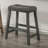 Set Of 2 Rustic Counter Stools, 25-Inch Backless Wooden Farmhouse Barstools With Faux Leather Seat, Distressed Finish, Space-Saving Design-1835356777