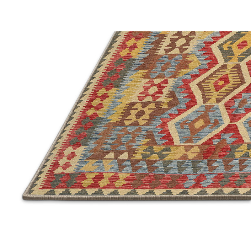 Tapis orange/brun/jaune contemporain Geronimo, Rectangle 8 pi x 12 pi
