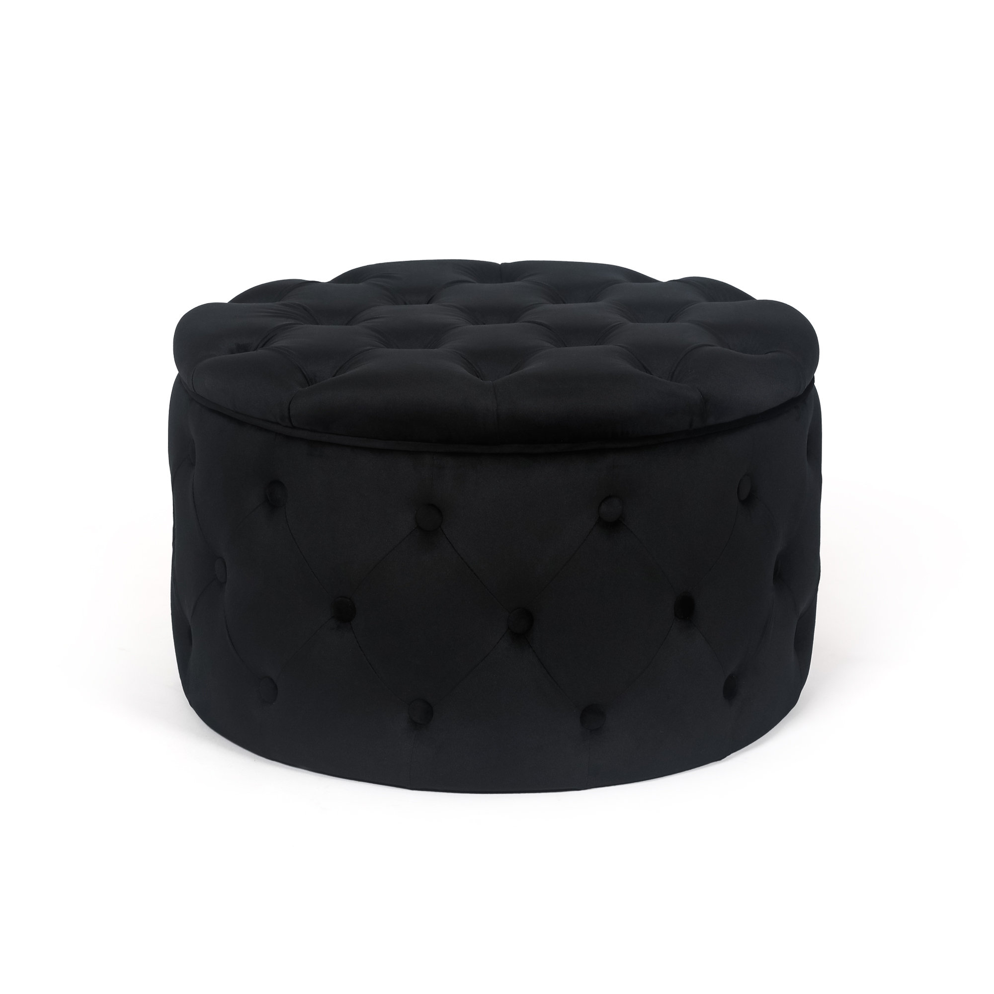 Rosdorf Park Ardean 24.8'' Wide Tufted Round Storage Ottoman with ...