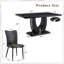 Ensembles de table de salle à manger en MDF noir moderne, table de 63 po avec 4 chaises en polyuréthane pour la cuisine et la salle à manger