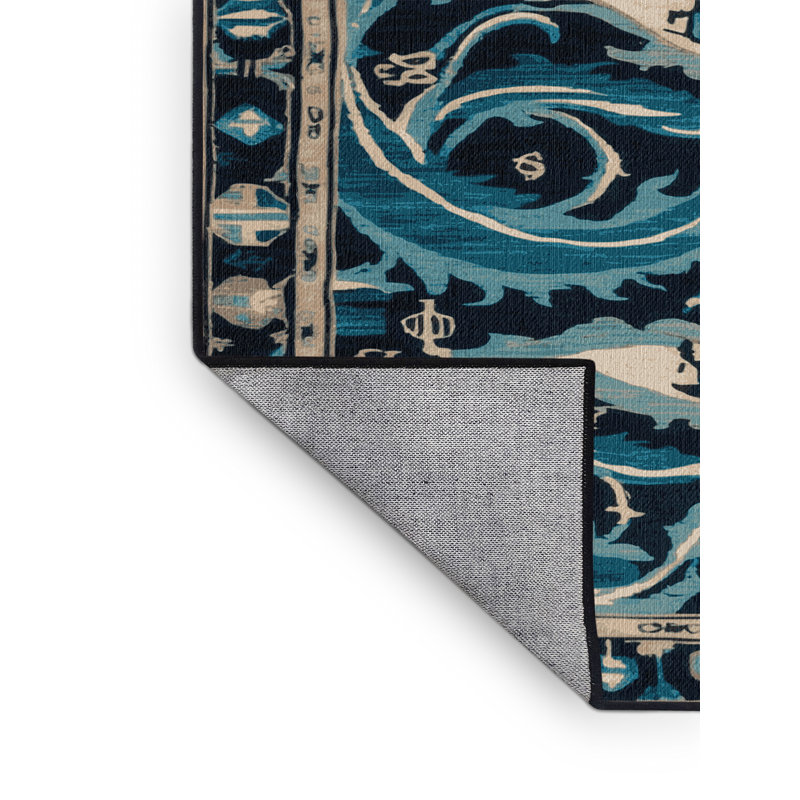 Tapis turc gris lavable à la machine, Carré 7 pi