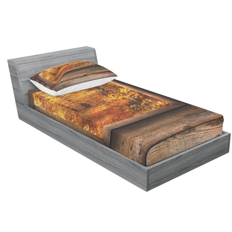 Fall Microfiber Sheet Set, Twin Sheet Set + Fitted Sheet + 1 Pillowcase