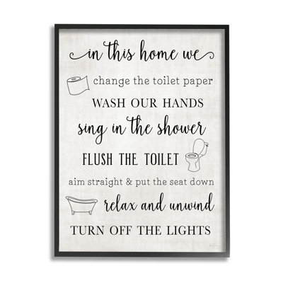 «In This Home Bathroom Rules», estampe numérique de Natalie Carpentieri