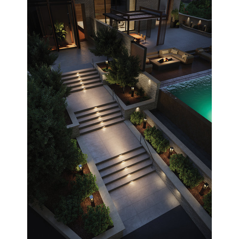 Taper Horizontal 12V Hardwired Integrated LED Landscape Recessed Step Light