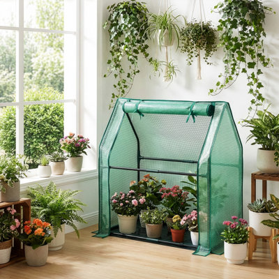 36 X 18 X 33 In. Green PE Greenhouse With PE Bottom Mat