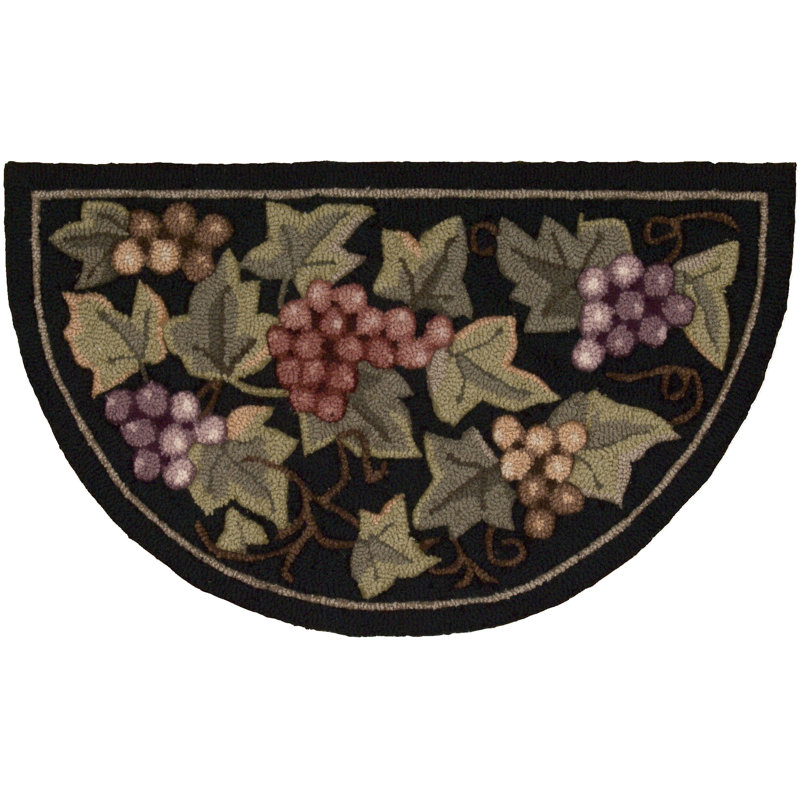 Tapis noir Kauffman, Demi-cercle 1 pi 7 po x 2 pi 8 po