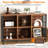 Rustic 6 Cube Storage Organizer with Shelf, Industrial Horizontal Bookshelf ,  Low Cubby Bookcase with  Shelves, Short Wide Book Case for Living Room ,Office,Apartment,